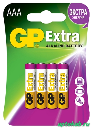 Батарейки алкалиновые gp extra lr03