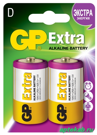 Батарейки алкалиновые gp extra lr20